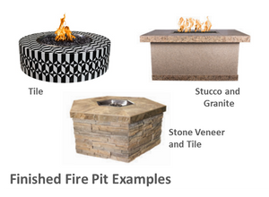 The Outdoor Plus 84" x 84" x 24" Ready-to-Finish Square Gas Fire Table Kit + Free Cover - The Fire Pit Collection