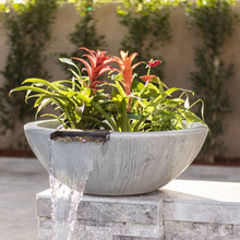Load image into Gallery viewer, The Outdoor Plus Sedona Wood Grain Concrete Planter &amp; Water Bowl