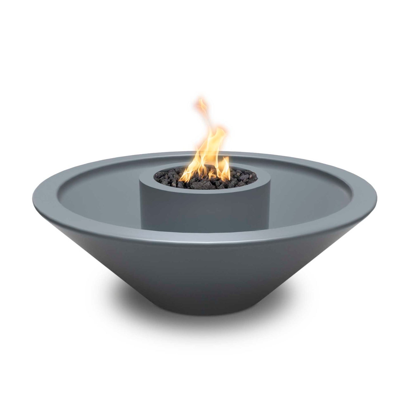 The Outdoor Plus 48" Cazo Concrete Fire & Water Bowl - 360° Spill + Free Cover | Outdoor Heat Direct
