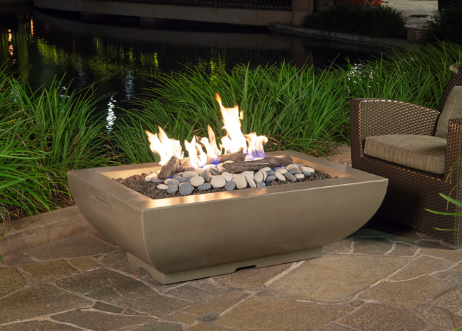 American Fyre Designs Bordeaux Rectangle Fire Bowl + Free Cover | Outdoor Heat Direct