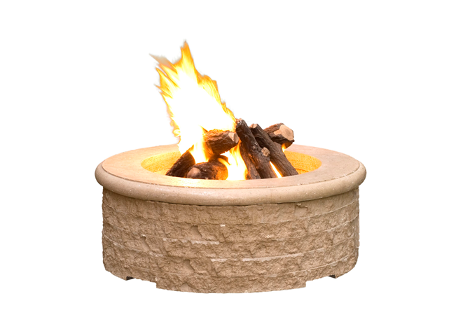 Chiseled Fire Pit with Electronic Ignition + Free Cover - American Fyre Designs | Outdoor Heat Direct