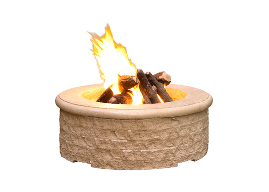 Chiseled Fire Pit with Electronic Ignition + Free Cover - American Fyre Designs | Outdoor Heat Direct