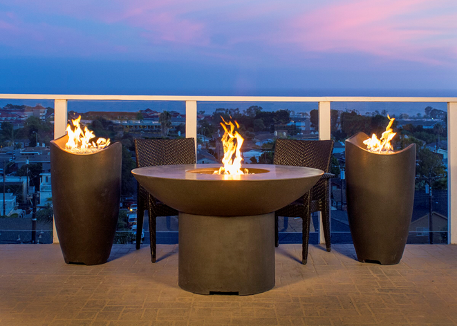Wave Fire Urn + Free Cover - American Fyre Designs | Outdoor Heat Direct