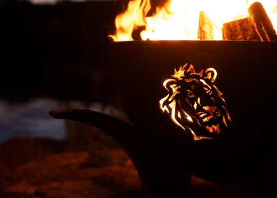 Fire Pit Art Africa's Big Five Wood Fire Pit + Free Weather-Proof Fire Pit Cover | Outdoor Heat Direct