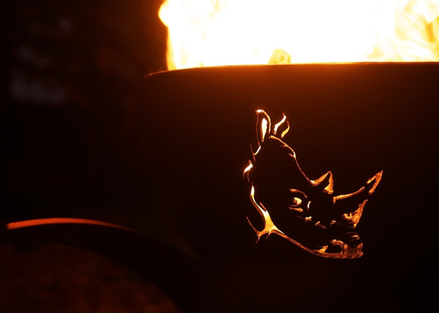 Fire Pit Art Africa's Big Five Wood Fire Pit + Free Weather-Proof Fire Pit Cover | Outdoor Heat Direct