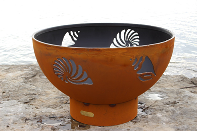 Fire Pit Art Beachcomber Fire Pit + Free Weather-Proof Fire Pit Cover | Outdoor Heat Direct
