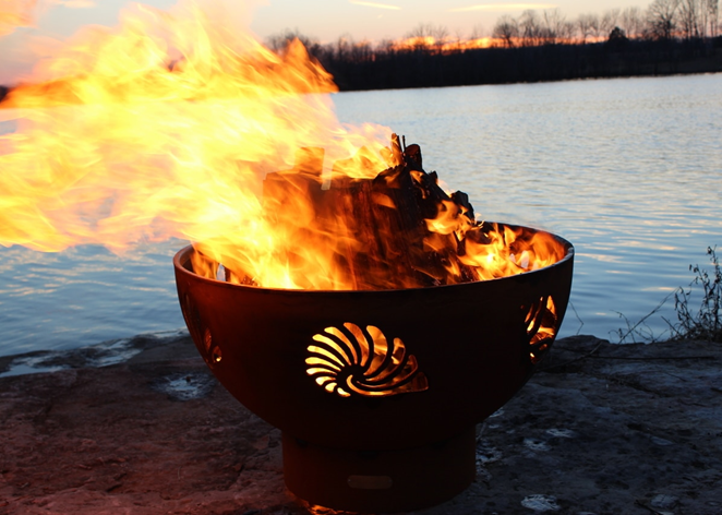 Fire Pit Art Beachcomber Fire Pit + Free Weather-Proof Fire Pit Cover | Outdoor Heat Direct