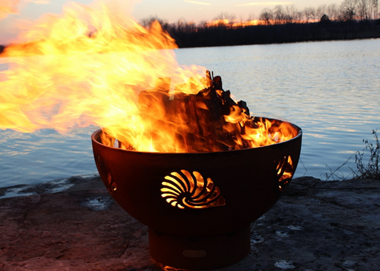 Fire Pit Art Beachcomber Fire Pit + Free Weather-Proof Fire Pit Cover | Outdoor Heat Direct