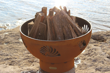 Fire Pit Art Beachcomber Fire Pit + Free Weather-Proof Fire Pit Cover | Outdoor Heat Direct