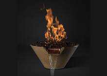 Load image into Gallery viewer, Slick Rock Concrete Cascade Conical Fire on Glass Water Bowl with Electronic Ignition