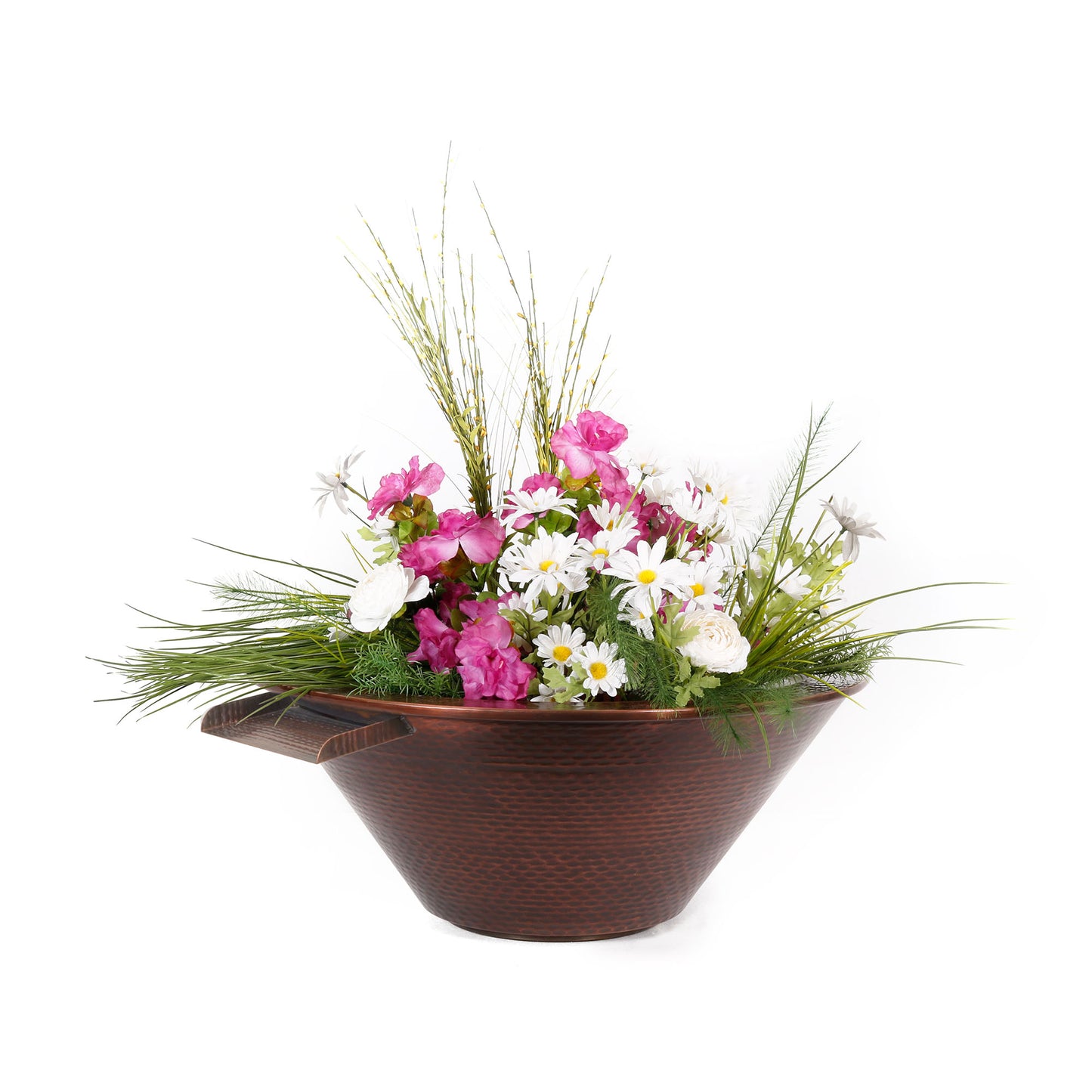 The Outdoor Plus Cazo Hammered Copper Planter & Water Bowl | Outdoor Heat Direct