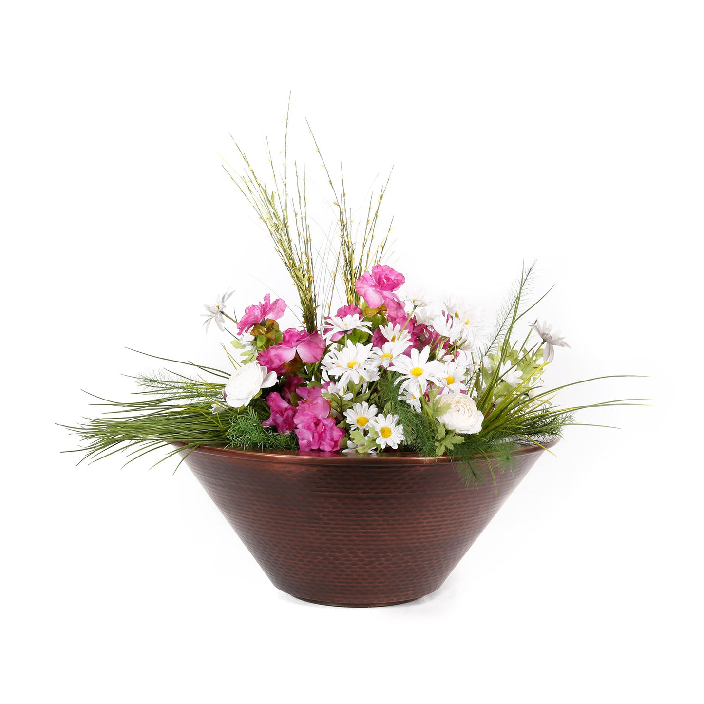 The Outdoor Plus Cazo Hammered Copper Planter Bowl | Outdoor Heat Direct
