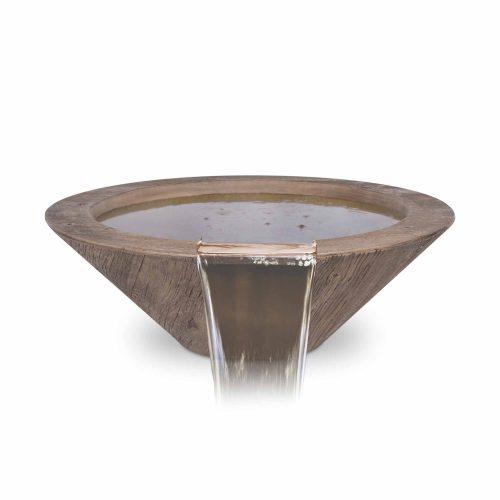 The Outdoor Plus Cazo Wood Grain Concrete Water Bowl + Free Cover | Outdoor Heat Direct