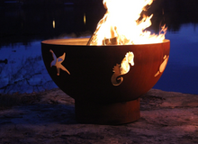 Load image into Gallery viewer, Fire Pit Art Sea Creatures Fire Pit + Free Weather-Proof Fire Pit Cover - The Fire Pit Collection