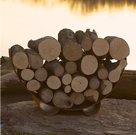 Fire Pit Art Crescent Log Rack | Outdoor Heat Direct
