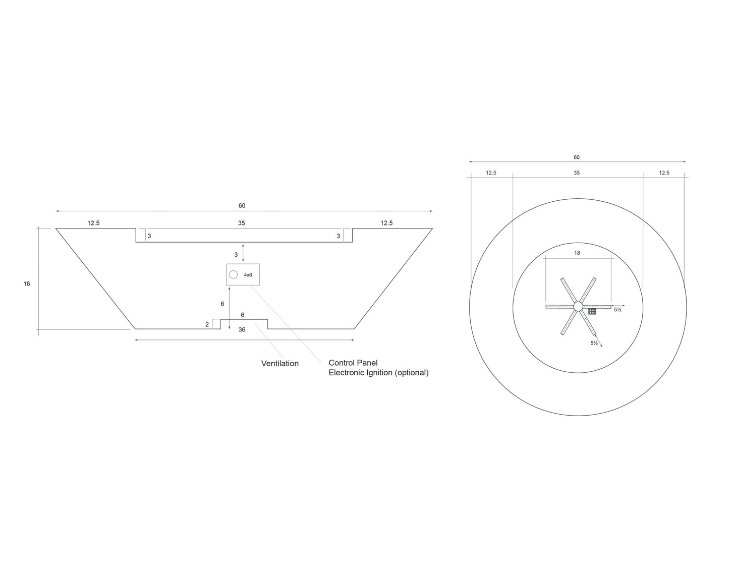 Prism Hardscapes Fire Table Embarcadero 60"+ Custom Cover(Lead Time 2-3 weeks)