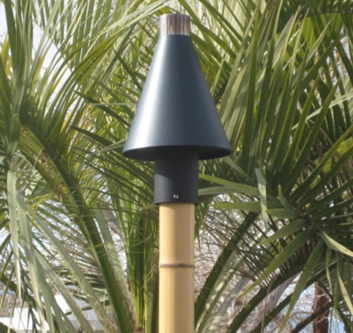 Fire by Design Black Cone Automated Gas Tiki Torch + Free Cover | Outdoor Heat Direct