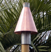 Load image into Gallery viewer, Fire by Design Copper Cone Gas Tiki Torch / Manual Light + Free Cover - The Fire Pit Collection