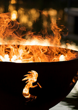 Load image into Gallery viewer, Fire Pit Art Kokopelli Fire Pit + Free Weather-Proof Fire Pit Cover - The Fire Pit Collection