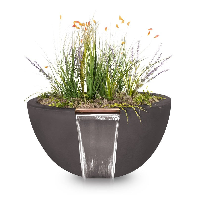 The Outdoor Plus Luna Concrete Planter & Water Bowl | Outdoor Heat Direct