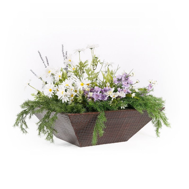 The Outdoor Plus Maya Hammered Copper Planter Bowl | Outdoor Heat Direct