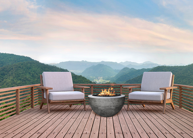 Fire Bowl 30" Moderno 3 by Prism Hardscapes+ Custom Cover(Lead Time 2-3 weeks)