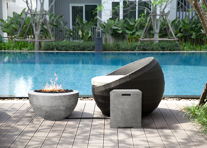Fire Bowl 30" Moderno 3 by Prism Hardscapes+ Custom Cover(Lead Time 2-3 weeks)