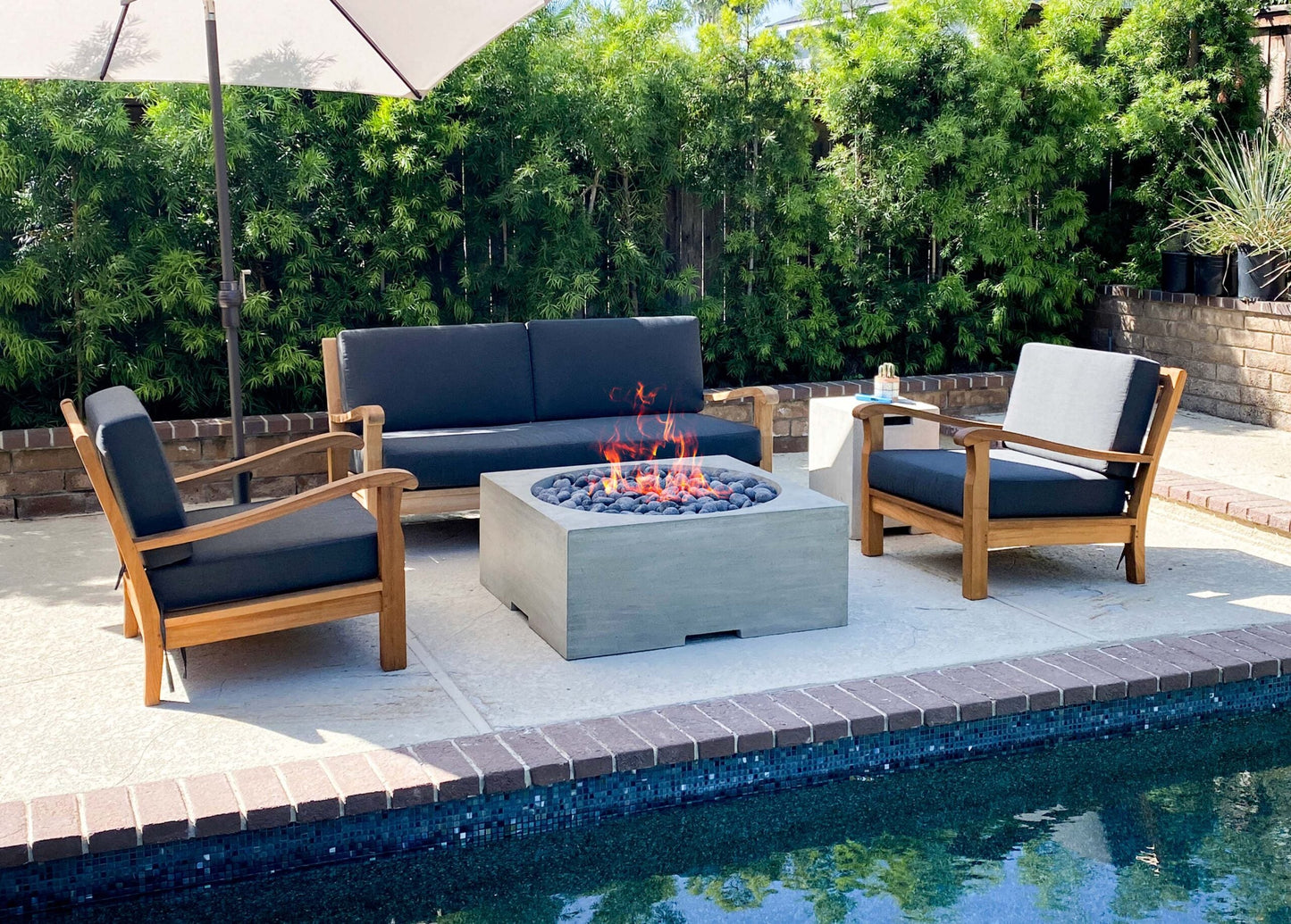 Prism Hardscapes Piazza Fire Table + Free Cover | Outdoor Heat Direct