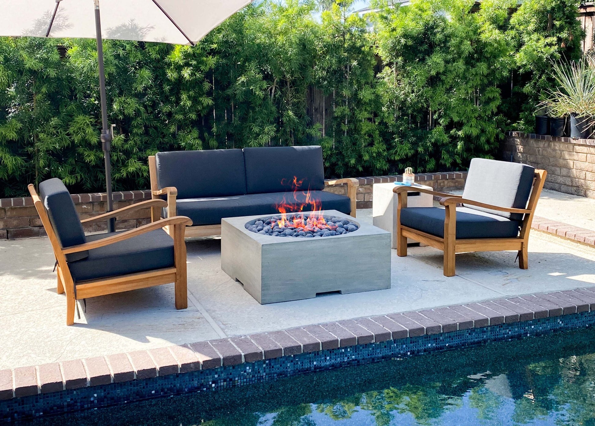 Prism Hardscapes Piazza Fire Table + Free Cover | Outdoor Heat Direct