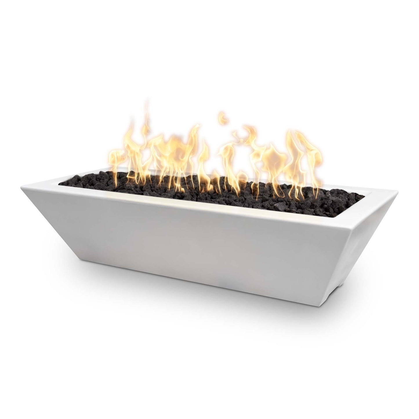 The Outdoor Plus Linear Maya Concrete Fire Bowl + Free Cover | Outdoor Heat Direct