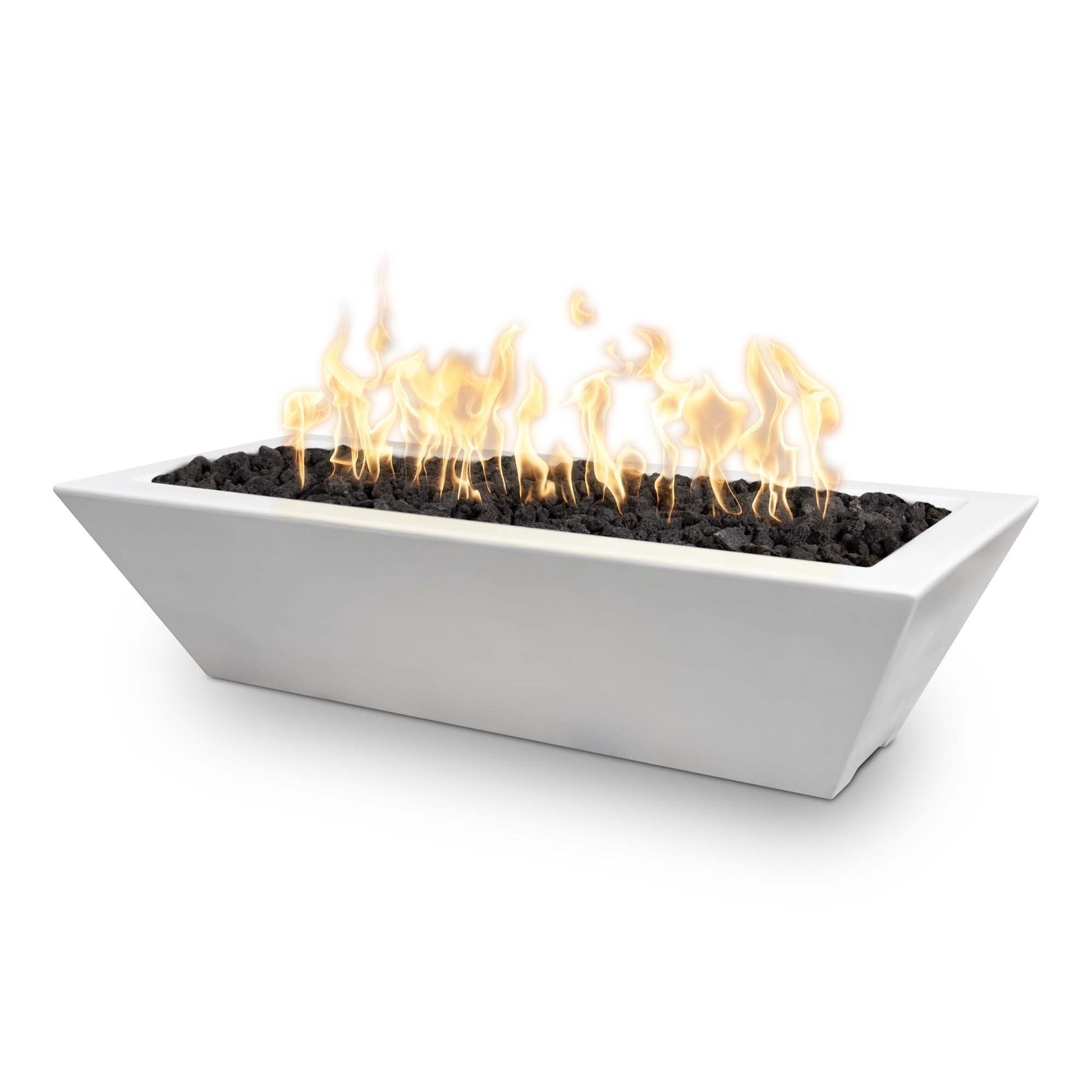 The Outdoor Plus Linear Maya Concrete Fire Bowl + Free Cover | Outdoor Heat Direct