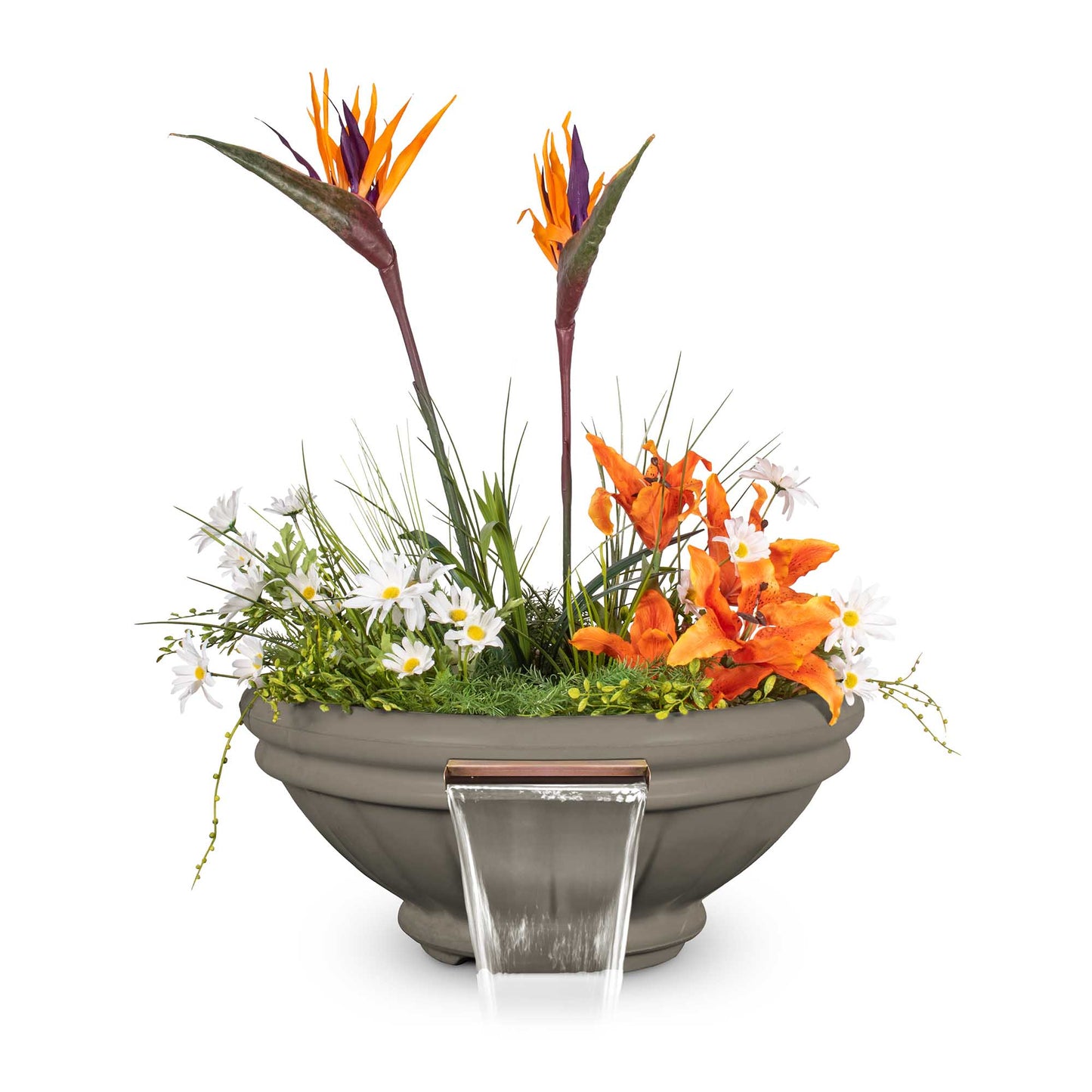 The Outdoor Plus Roma Concrete Planter & Water Bowl | Outdoor Heat Direct