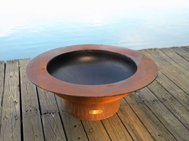 Saturn with Lid Fire Pit by Fire Pit Art | Outdoor Heat Direct