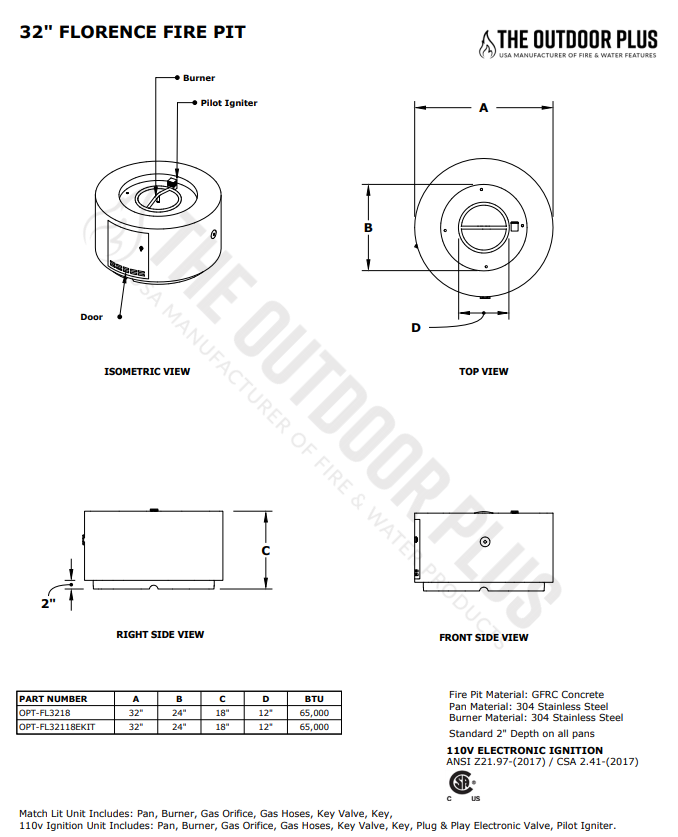 The Outdoor Plus 30" Stainless Steel Square Fire Pit Lid | Outdoor Heat Direct