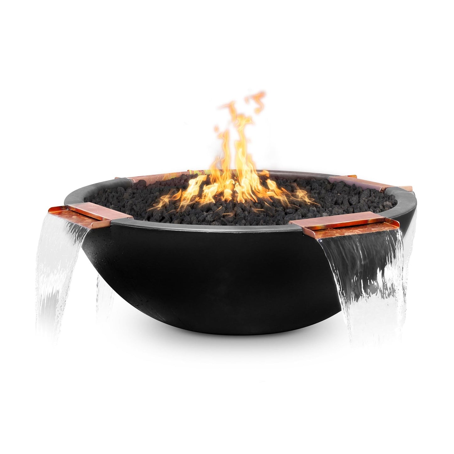 The Outdoor Plus Sedona Concrete Fire & Water Bowl - 4 Way Spill + Free Cover | Outdoor Heat Direct