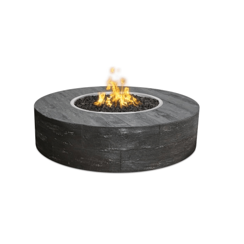 The Outdoor Plus Sequoia Wood Grain Concrete Fire Pit + Free Cover | Outdoor Heat Direct