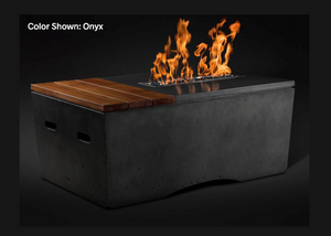 Fire Table Oasis: Rectangular 48" with Match Ignition - Free Cover ✓ [Slick Rock Concrete]