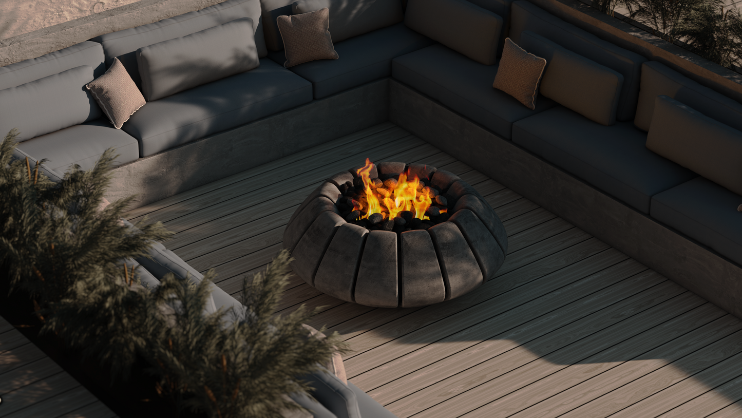 Prism Hardscapes Sunflower Fire Bowl + Free Cover | Outdoor Heat Direct