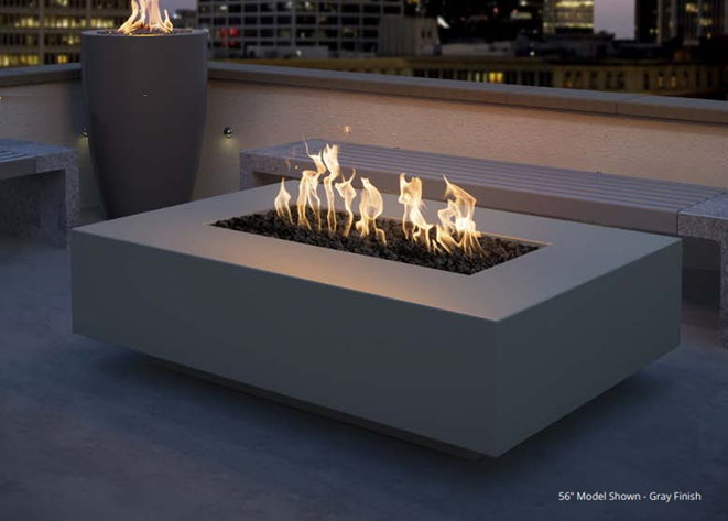 The Outdoor Plus Cabo Linear Concrete Fire Pit + Free Cover | Outdoor Heat Direct