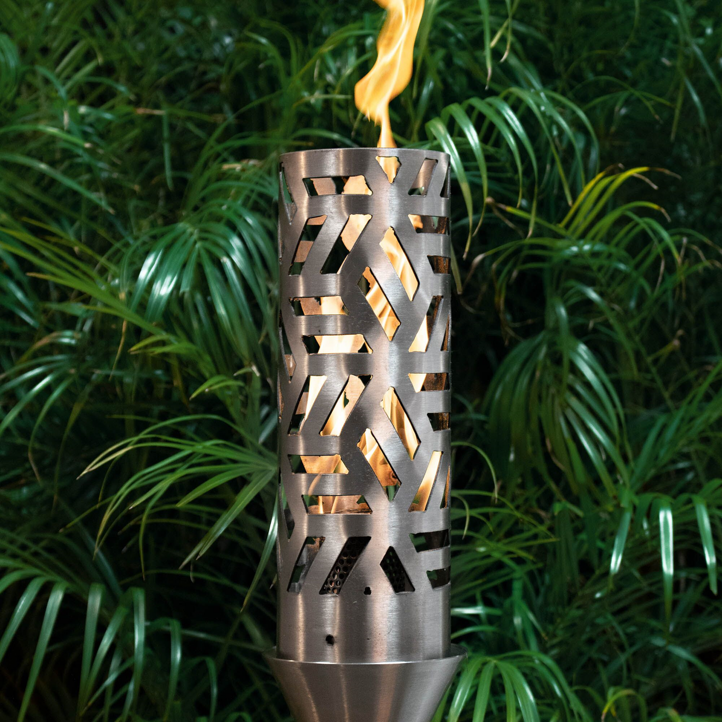 The Outdoor Plus Cubist Fire Torch / Stainless Steel + Free Cover | Outdoor Heat Direct