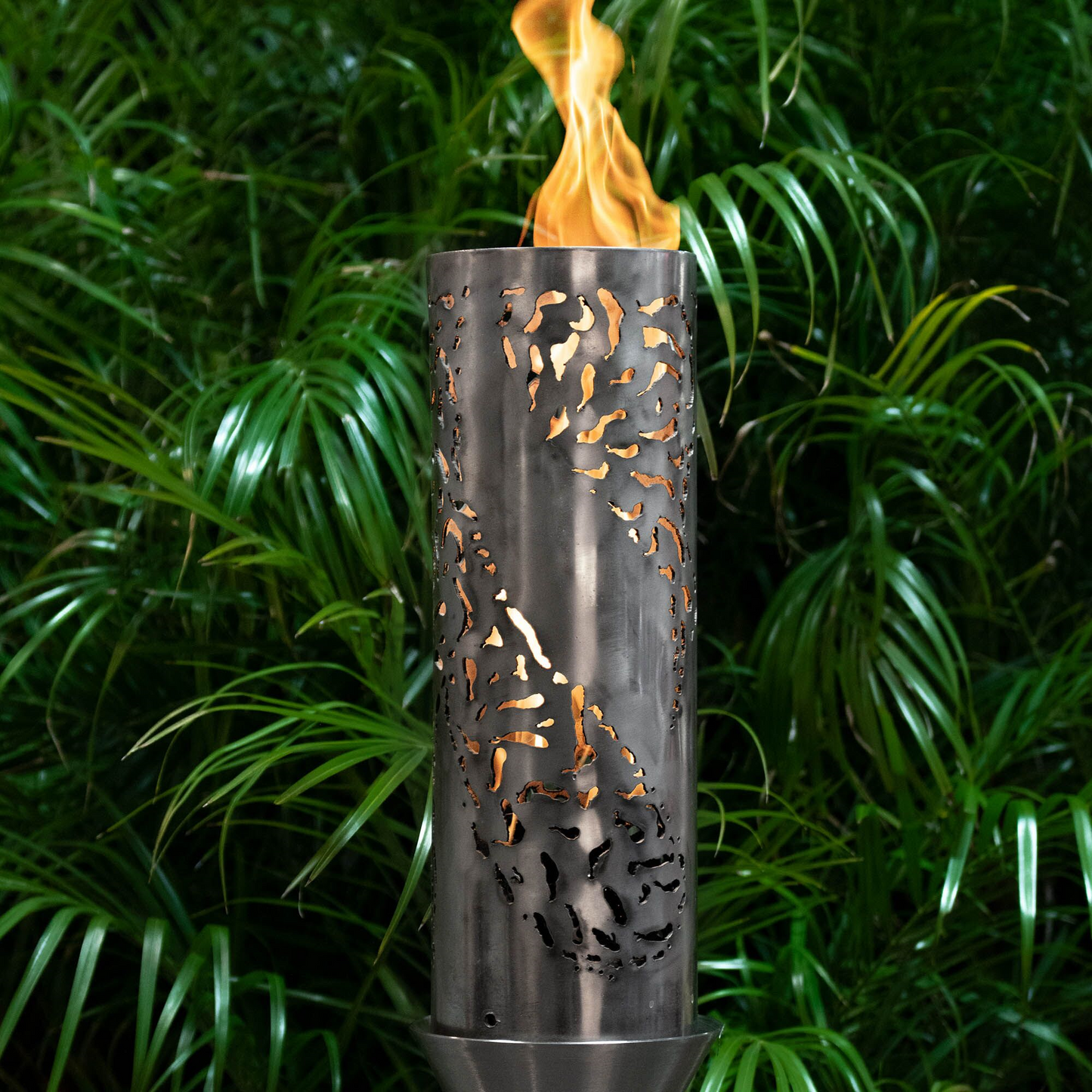 The Outdoor Plus Tiki Fire Torch / Stainless Steel + Free Cover | Outdoor Heat Direct