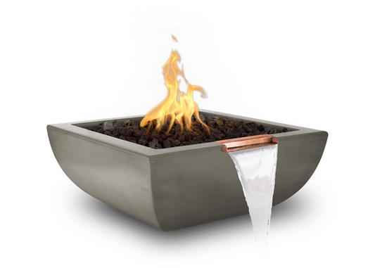 The Outdoor Plus Avalon Concrete Fire & Water Bowl + Free Cover | Outdoor Heat Direct