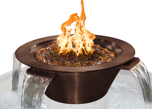 The Outdoor Plus Cazo 4-Way Copper Fire & Water Bowl + Free Cover | Outdoor Heat Direct