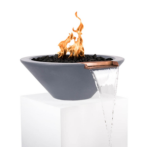 The Outdoor Plus Cazo Concrete Fire & Water Bowl + Free Cover - The Fire Pit Collection