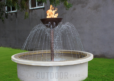 The Outdoor Plus Osiris Fire & Water Fountain + Free Cover - The Fire Pit Collection