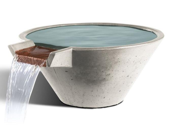 Slick Rock Concrete Cascade Conical Water Bowl | Outdoor Heat Direct