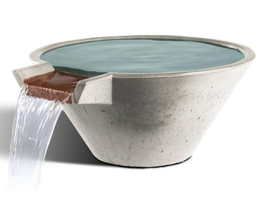 Slick Rock Concrete Cascade Conical Water Bowl | Outdoor Heat Direct