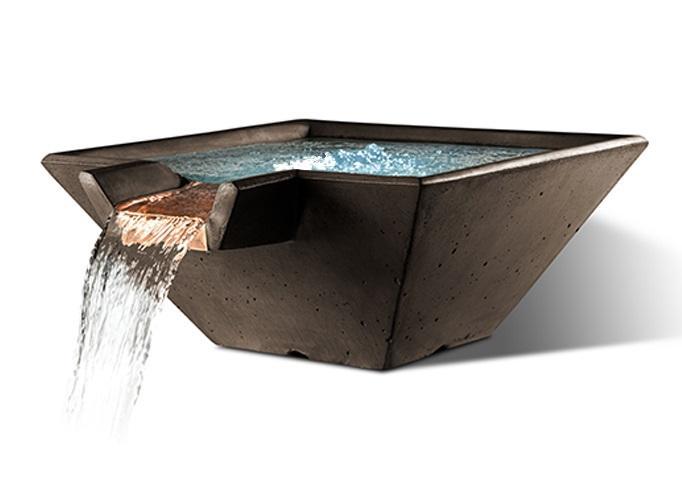 Slick Rock Concrete Cascade Square Water Bowl | Outdoor Heat Direct
