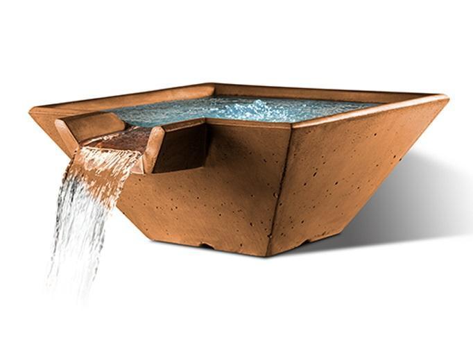 Slick Rock Concrete Cascade Square Water Bowl | Outdoor Heat Direct