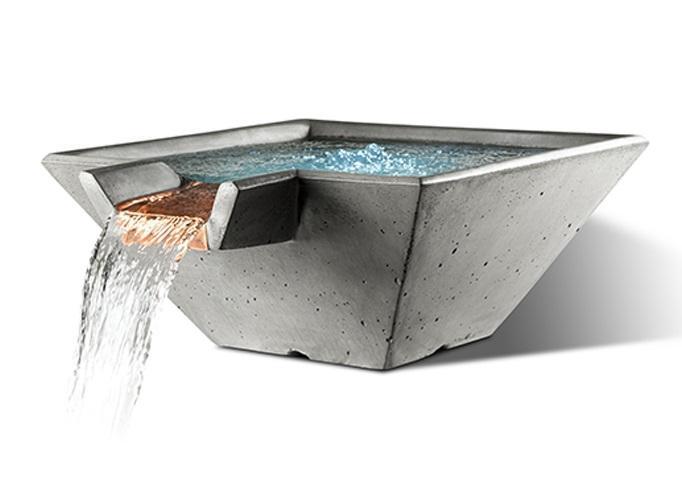 Slick Rock Concrete Cascade Square Water Bowl | Outdoor Heat Direct
